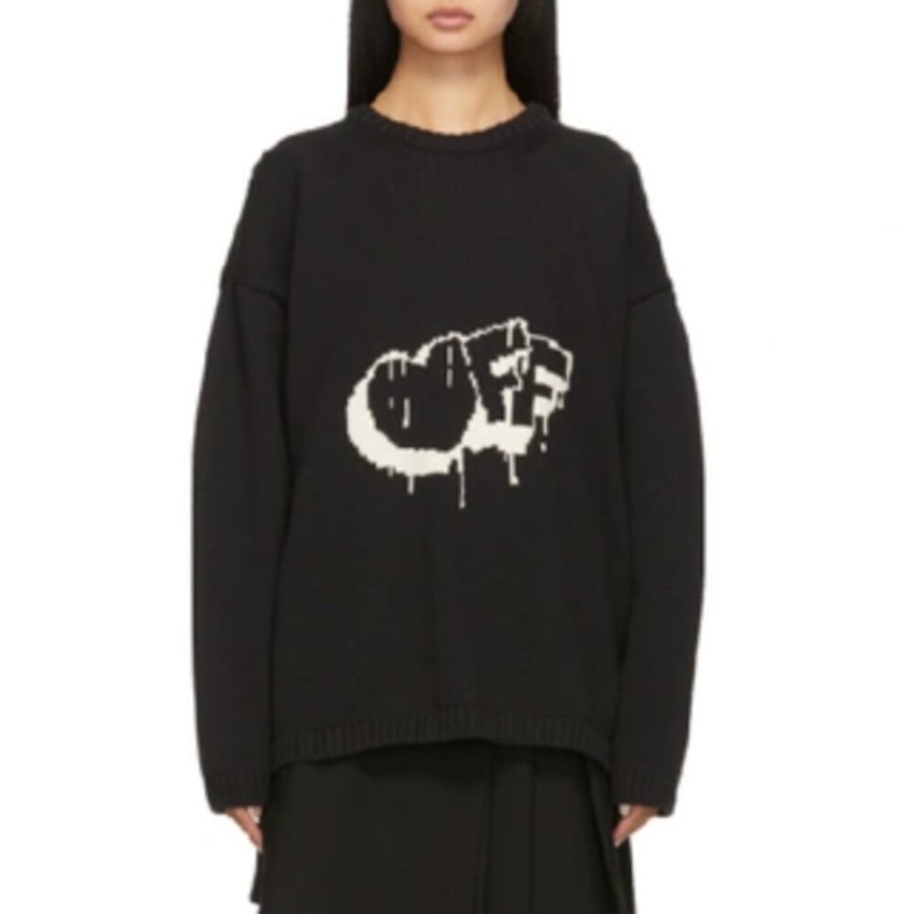 OFF-WHITE Archival FW19 Graffiti Arrow Knit Sweater Virgil Abloh Grail
